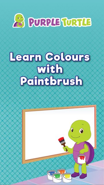 Purple Turtle Learn Colours With Paintbrush