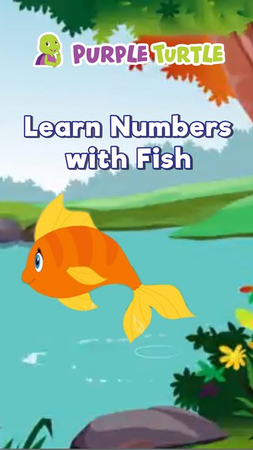 Purple Turtle Learn Numbers With Fishs