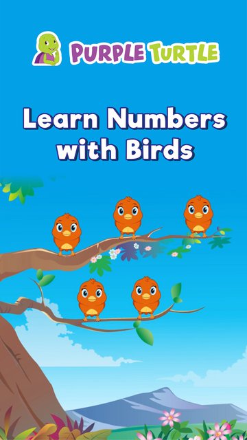 Purple Turtle Learn Numbers With Birds