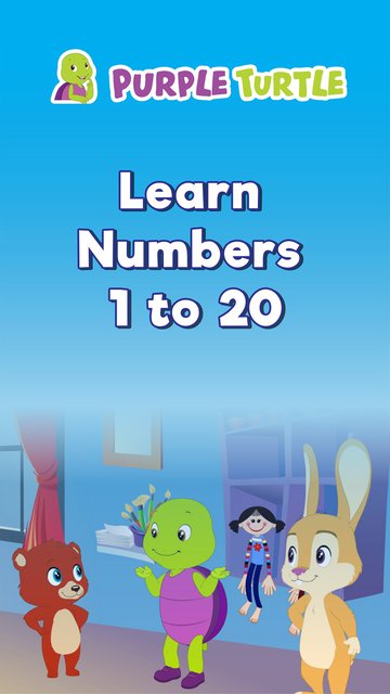 Purple Turtle Learn Numbers 1 to 20