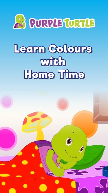 Purple Turtle Learn Colours With home time