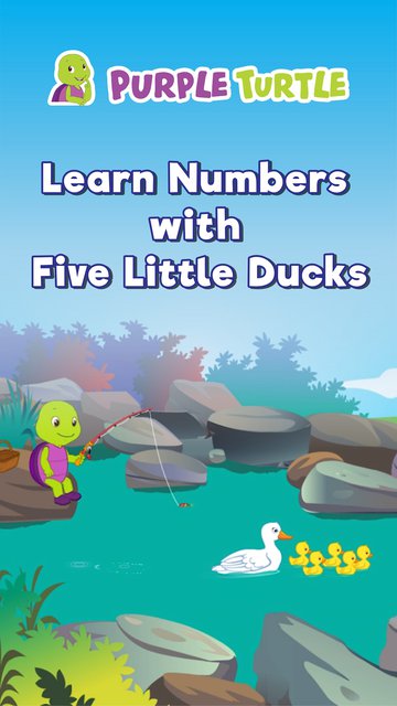 Purple Turtle Learn Numbers With Five Little Ducks